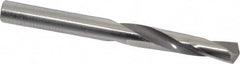 CJT - 0.257" 135° Spiral Flute Carbide-Tipped Screw Machine Drill Bit - Bright Finish, Right Hand Cut, 1-1/2" Flute Length, 2-11/16" OAL, Faceted Split Point, Straight Shank - Americas Industrial Supply