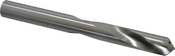 CJT - 39/64" 125° Spiral Flute Carbide-Tipped Screw Machine Drill Bit - Bright Finish, Right Hand Cut, 3-7/16" Flute Length, 5-27/32" OAL, Faceted Point, Straight Shank, Through Coolant - Americas Industrial Supply
