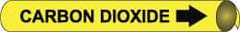 NMC - Pipe Marker with Carbon Dioxide Legend and Arrow Graphic - 10 to 10" Pipe Outside Diam, Black on Yellow - Americas Industrial Supply