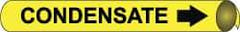 NMC - Pipe Marker with Condensate Legend and Arrow Graphic - 10 to 10" Pipe Outside Diam, Black on Yellow - Americas Industrial Supply