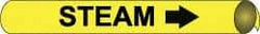 NMC - Pipe Marker with Steam Legend and Arrow Graphic - 10 to 10" Pipe Outside Diam, Black on Yellow - Americas Industrial Supply