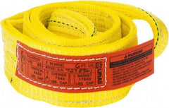 Lift-All - 6' Long x 3" Wide, 8,600 Lb Vertical Capacity, 2 Ply, Polyester Web Sling - 6,900 Lb Choker Capacity, Yellow - Americas Industrial Supply