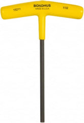 Bondhus - 7/32" Hex, T-Handle Cushion Grip, Hex Key - 6" OAL, Protanium High Torque Steel, Inch System of Measurement - Americas Industrial Supply