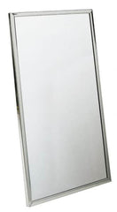 Bradley - 24 Inch Wide x 36 Inch High, Theft Resistant Rectangular Glass Washroom Mirror - Stainless Steel Frame - Americas Industrial Supply