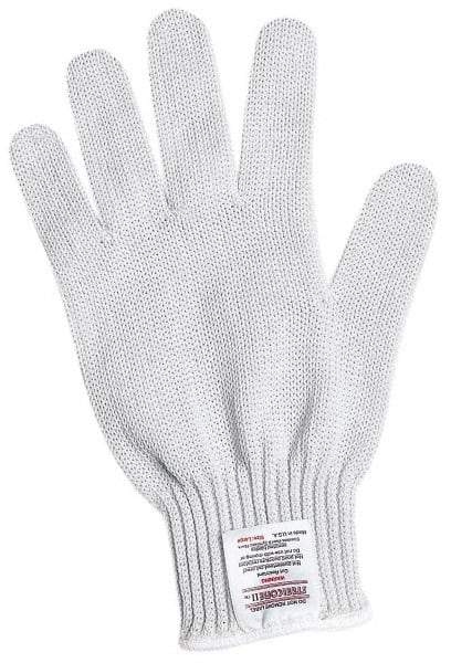 MCR Safety - Size L (9), Polyester/Stainless Steel Cut Resistant Gloves - Knit Wrist, White, Ambidextrous - Americas Industrial Supply