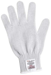 MCR Safety - Size L (9), Polyester/Stainless Steel Cut Resistant Gloves - Knit Wrist, White, Ambidextrous - Americas Industrial Supply