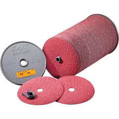 Sait - 7" Diam 7/8" Hole 50 Grit Fiber Disc - Coarse Grade, Ceramic, 8,500 Max RPM, Series 9S - Americas Industrial Supply