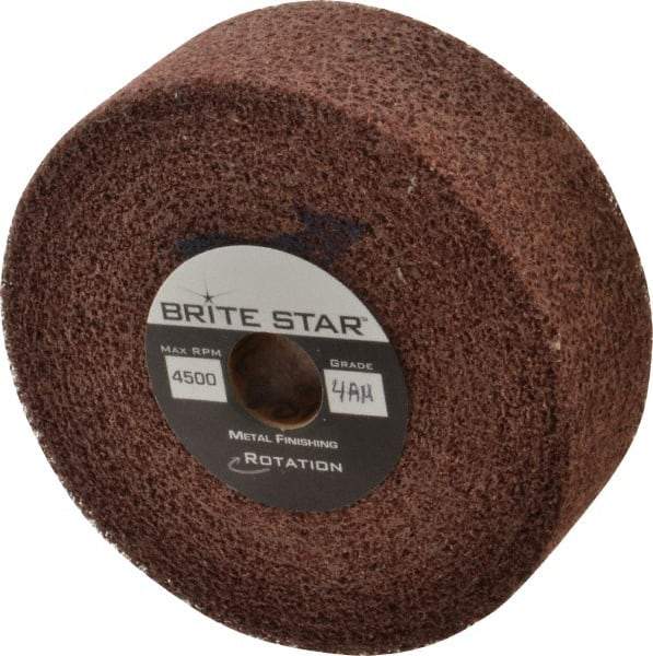 Brite Star - 6" Diam, 2" Face Width, 1" Center Hole, Medium Grade, Aluminum Oxide Deburring Wheel - Convolute, Soft Density 4 Grade, 6,000 RPM - Americas Industrial Supply