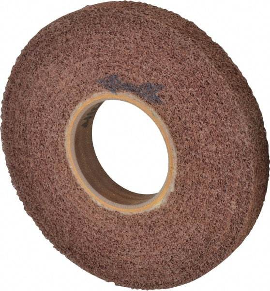 Brite Star - 8" Diam, 1" Face Width, 3" Center Hole, Medium Grade, Aluminum Oxide Deburring Wheel - Convolute, Hard Density 4 Grade, 3,400 RPM - Americas Industrial Supply