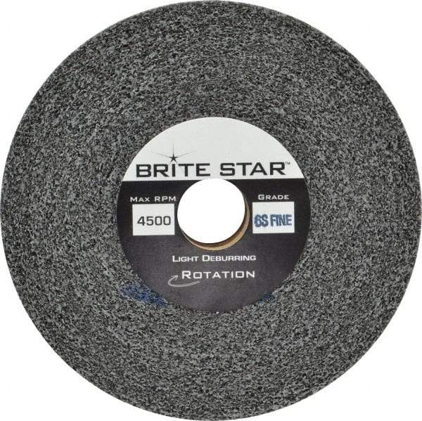 Brite Star - 6" Diam, 1" Face Width, 1" Center Hole, Fine Grade, Silicon Carbide Deburring Wheel - Convolute, Soft Density 6 Grade, 6,000 RPM - Americas Industrial Supply