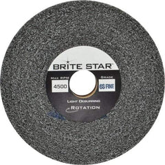 Brite Star - 6" Diam, 1" Face Width, 1" Center Hole, Fine Grade, Silicon Carbide Deburring Wheel - Convolute, Soft Density 6 Grade, 6,000 RPM - Americas Industrial Supply