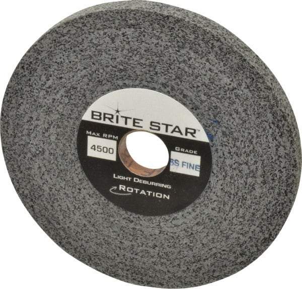 Brite Star - 6" Diam, 1/2" Face Width, 1" Center Hole, Fine Grade, Silicon Carbide Deburring Wheel - Convolute, Hard Density 8 Grade, 6,000 RPM - Americas Industrial Supply