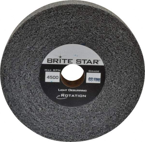 Brite Star - 6" Diam, 1" Face Width, 1" Center Hole, Fine Grade, Silicon Carbide Deburring Wheel - Convolute, Soft Density 7 Grade, 6,000 RPM - Americas Industrial Supply