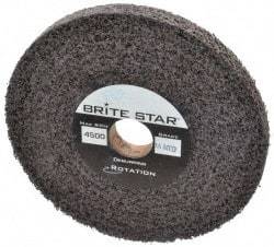 Brite Star - 6" Diam, 1/2" Face Width, 1" Center Hole, Medium Grade, Aluminum Oxide Deburring Wheel - Convolute, Hard Density 8 Grade, 4,500 RPM - Americas Industrial Supply