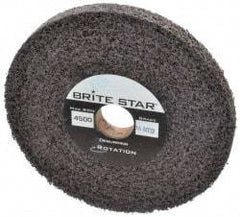 Brite Star - 6" Diam, 1/2" Face Width, 1" Center Hole, Medium Grade, Aluminum Oxide Deburring Wheel - Convolute, Hard Density 8 Grade, 4,500 RPM - Americas Industrial Supply