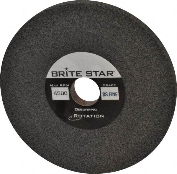 Brite Star - 6" Diam, 1/2" Face Width, 1" Center Hole, Fine Grade, Silicon Carbide Deburring Wheel - Convolute, Hard Density 8 Grade, 4,500 RPM - Americas Industrial Supply