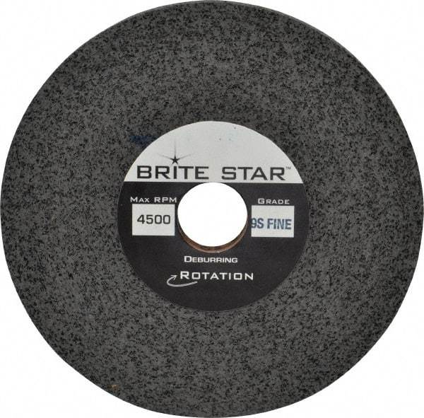 Brite Star - 6" Diam, 1/2" Face Width, 1" Center Hole, Fine Grade, Silicon Carbide Deburring Wheel - Convolute, Extra Hard Density 9 Grade, 4,500 RPM - Americas Industrial Supply