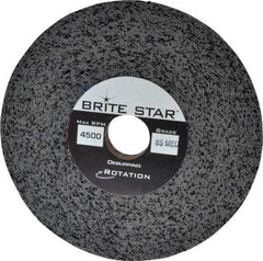 Brite Star - 6" Diam, 1/2" Face Width, 1" Center Hole, Medium Grade, Silicon Carbide Deburring Wheel - Convolute, Hard Density 8 Grade, 4,500 RPM - Americas Industrial Supply