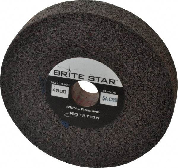 Brite Star - 6" Diam, 1" Face Width, 1" Center Hole, Coarse Grade, Aluminum Oxide Deburring Wheel - Convolute, Soft Density 5 Grade, 6,000 RPM - Americas Industrial Supply