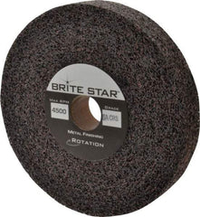 Brite Star - 6" Diam, 1" Face Width, 1" Center Hole, Coarse Grade, Aluminum Oxide Deburring Wheel - Convolute, Medium Density 6 Grade, 6,000 RPM - Americas Industrial Supply