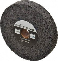Brite Star - 6" Diam, 1" Face Width, 1" Center Hole, Medium Grade, Aluminum Oxide Deburring Wheel - Convolute, Soft Density 5 Grade, 6,000 RPM - Americas Industrial Supply