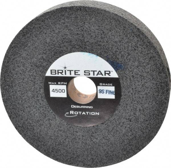 Brite Star - 6" Diam, 1" Face Width, 1" Center Hole, Fine Grade, Silicon Carbide Deburring Wheel - Convolute, Extra Hard Density 9 Grade, 4,500 RPM - Americas Industrial Supply
