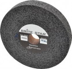 Brite Star - 6" Diam, 1" Face Width, 1" Center Hole, Medium Grade, Silicon Carbide Deburring Wheel - Convolute, Hard Density 8 Grade, 6,000 RPM - Americas Industrial Supply