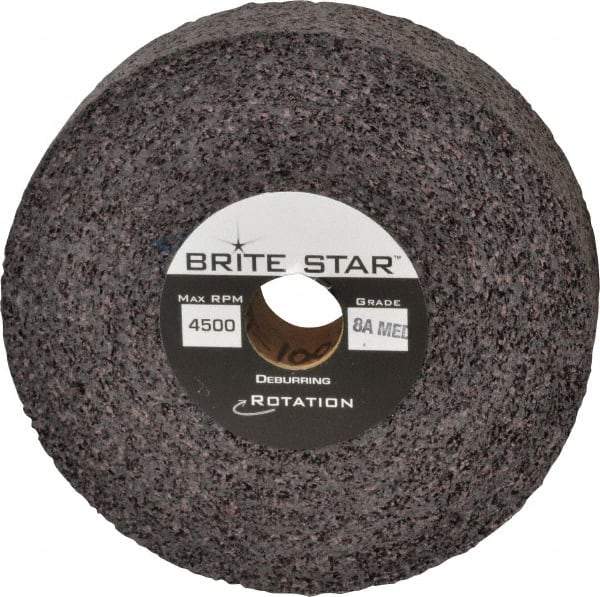 Brite Star - 6" Diam, 1-1/2" Face Width, 1" Center Hole, Medium Grade, Aluminum Oxide Deburring Wheel - Convolute, Hard Density 8 Grade, 4,500 RPM - Americas Industrial Supply