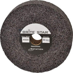Brite Star - 6" Diam, 1-1/2" Face Width, 1" Center Hole, Medium Grade, Aluminum Oxide Deburring Wheel - Convolute, Hard Density 8 Grade, 4,500 RPM - Americas Industrial Supply