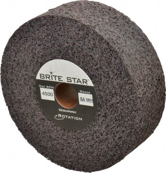 Brite Star - 6" Diam, 2" Face Width, 1" Center Hole, Medium Grade, Aluminum Oxide Deburring Wheel - Convolute, Hard Density 8 Grade, 4,500 RPM - Americas Industrial Supply