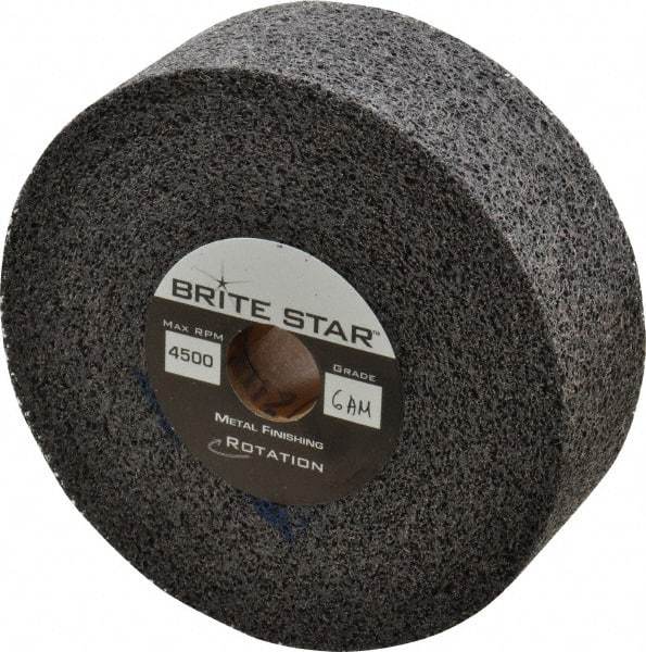 Brite Star - 6" Diam, 2" Face Width, 1" Center Hole, Medium Grade, Aluminum Oxide Deburring Wheel - Convolute, Medium Density 6 Grade, 6,000 RPM - Americas Industrial Supply