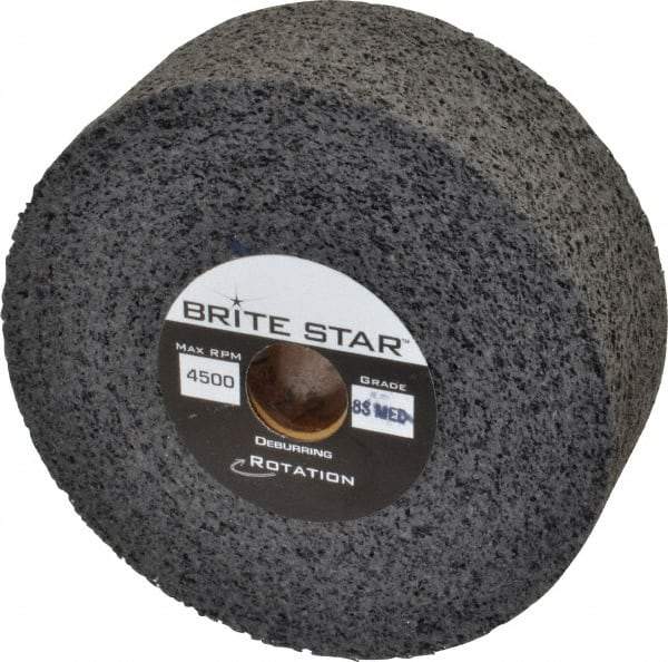 Brite Star - 6" Diam, 2" Face Width, 1" Center Hole, Medium Grade, Silicon Carbide Deburring Wheel - Convolute, Hard Density 8 Grade, 4,500 RPM - Americas Industrial Supply