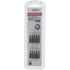 Wiha - 3mm Hex Screwdriver Bit - 1/4" Drive, 1" OAL - Americas Industrial Supply