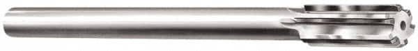 Made in USA - 7/16" Carbide-Tipped 6 Flute Chucking Reamer - Straight Flute, 1-3/4" Straight Shank, 1-3/4" Flute Length, 7" OAL - Americas Industrial Supply