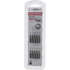 Wiha - 1/8" Hex Screwdriver Bit - 1/4" Drive, 1" OAL - Americas Industrial Supply