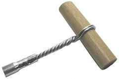 Schaefer Brush - 6" Long, 3/8" NPT Male, Galvanized Steel T-Bar Brush Handle - 1/2" Diam, For Use with Tube Brushes & Scrapers - Americas Industrial Supply