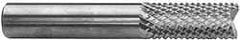 Accupro - 3/32" Diam, 3/8" LOC, Fishtail Point End, Solid Carbide Diamond Pattern Router Bit - Right Hand Cut, 1-1/2" OAL, 1/8" Shank Diam, Use on Fiberglass - Americas Industrial Supply
