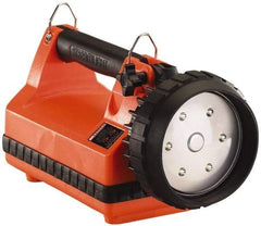 Streamlight - White LED Bulb, 615 Lumens, Spotlight/Lantern Flashlight - Orange Plastic Body, 1 Lead-Acid Battery Included - Americas Industrial Supply