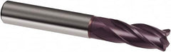 Guhring - 1/4", 3/4" LOC, 1/4" Shank Diam, 2-1/2" OAL, 4 Flute, Solid Carbide Square End Mill - Single End, FIREX Finish, Spiral Flute, 30° Helix, Right Hand Cut, Right Hand Flute, Series 3089 - Americas Industrial Supply