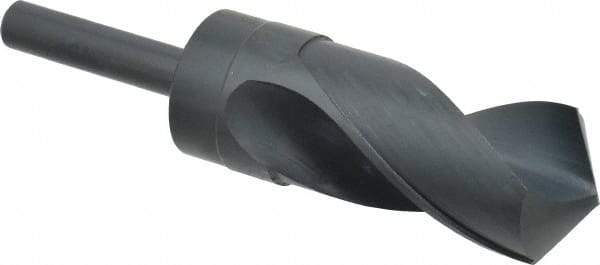 Chicago-Latrobe - 1-1/2" Drill, 118° Point, High Speed Steel Silver Deming & Reduced Shank Drill Bit - Oxide Finish, 6" OAL, Straight Shank, 3-1/8" Flute Length, Right Hand Cut, Standard Point, Spiral Flute, Regular Spiral - Americas Industrial Supply