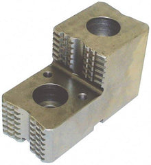 H & R Manufacturing - 52" Max Chuck Diam Compatibility, Steel Bullard Hard Lathe Top Jaws - 5/8" Groove Width, 3" Wide x 6-5/8" Long x 4" High - Americas Industrial Supply