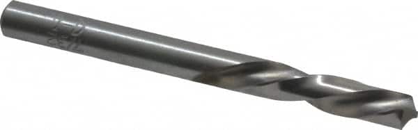 Chicago-Latrobe - 7/32" 118° Spiral Flute High Speed Steel Screw Machine Drill Bit - Bright Finish, Left Hand Cut, 1-1/4" Flute Length, 2-3/8" OAL, Standard Point, Straight Shank - Americas Industrial Supply