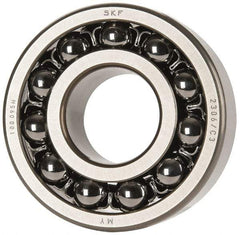 SKF - 30mm Bore Diam, 72mm OD, Open Self Aligning Radial Ball Bearing - 27mm Wide, 2 Rows, Round Bore, 1,980 Lb Static Capacity, 7,010 Lb Dynamic Capacity - Americas Industrial Supply