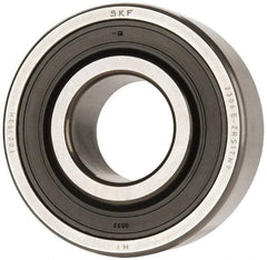 SKF - 30mm Bore Diam, 72mm OD, Double Seal Self Aligning Radial Ball Bearing - 27mm Wide, 2 Rows, Round Bore, 1,980 Lb Static Capacity, 7,010 Lb Dynamic Capacity - Americas Industrial Supply