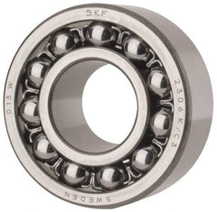 SKF - 30mm Bore Diam, 72mm OD, Open Self Aligning Radial Ball Bearing - 27mm Wide, 2 Rows, Round Bore, 1,980 Lb Static Capacity, 7,010 Lb Dynamic Capacity - Americas Industrial Supply