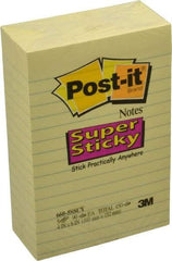 3M - 90 Sheet, 4 x 6", Note Pad/Writing Pad/Notebook - Yellow - Americas Industrial Supply