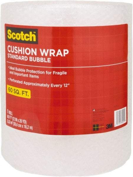 3M - 60' Long x 12" Wide, Cushion Wrap - Clear - Americas Industrial Supply