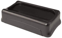 Rubbermaid - Rectangle Lid for Use with 23 Gal Rectangular Trash Cans - Black, Plastic, For Slim Jim Trash Cans - Americas Industrial Supply