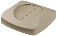 Rubbermaid - Square Lid for Use with 23 Gal Square Trash Cans - Beige, Plastic, For 3569-07 & 3569-88 - Americas Industrial Supply