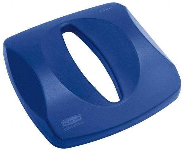 Rubbermaid - Square Lid for Use with 23 Gal Square Recycle Containers - Blue, Plastic, For 3569 - Americas Industrial Supply